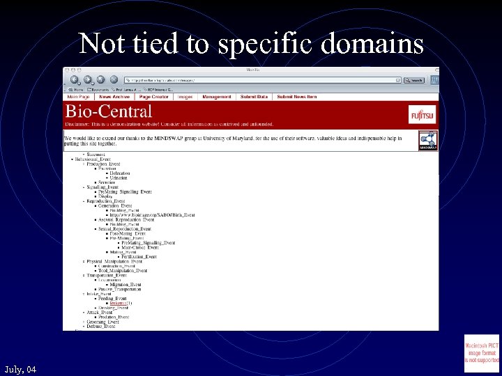 Not tied to specific domains July, 04 