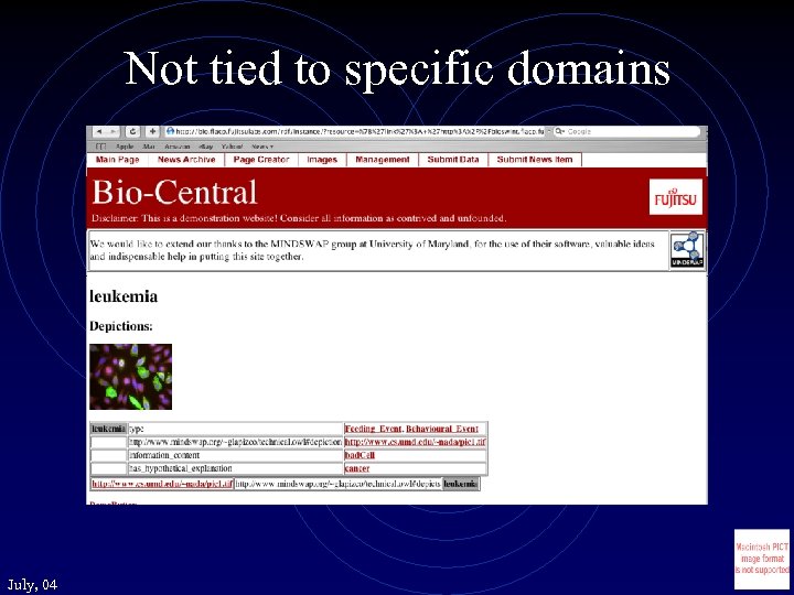 Not tied to specific domains July, 04 