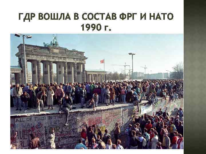 ГДР ВОШЛА В СОСТАВ ФРГ И НАТО 1990 г. 