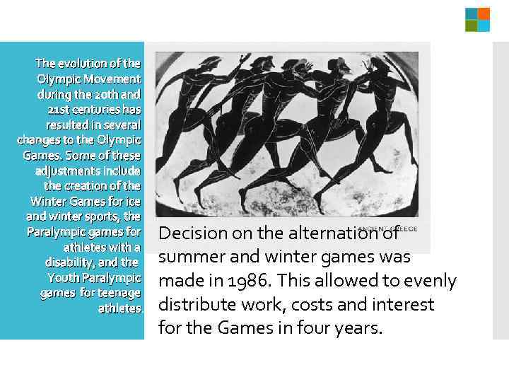 The evolution of the Olympic Movement during the 20 th and 21 st centuries