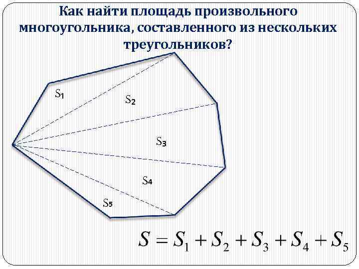 Составляющие многоугольника. Площадь произвольного многоугольника. Площадь произвольного многоугольника формула. Площадь произвольно го многокгольника. Как найти площадь произвольного многоугольника.