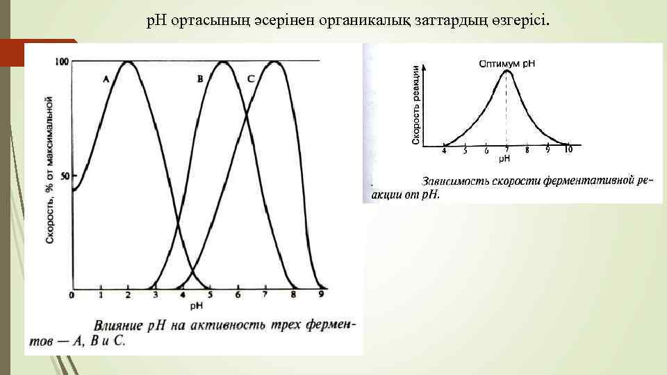 р. Н ортасының әсерінен органикалық заттардың өзгерісі. 