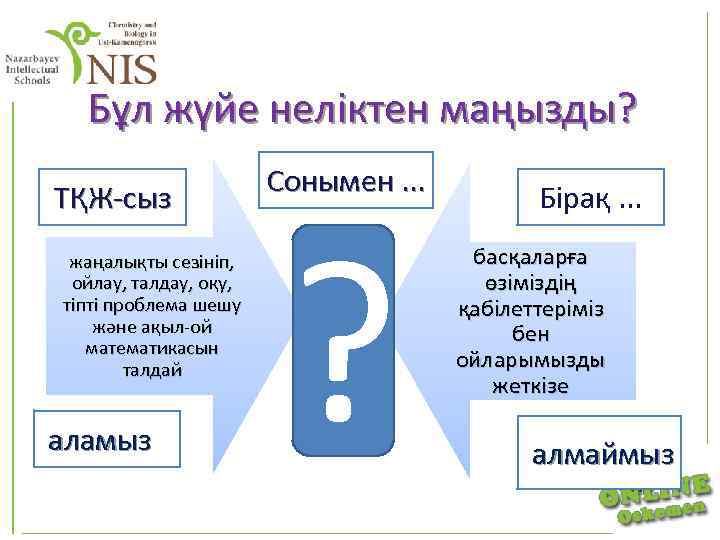 Бұл жүйе неліктен маңызды? ТҚЖ-сыз жаңалықты сезініп, ойлау, талдау, оқу, тіпті проблема шешу және
