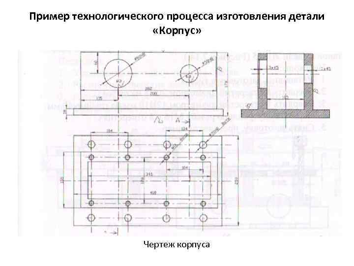 Пример технологического процесса изготовления детали «Корпус» Чертеж корпуса 