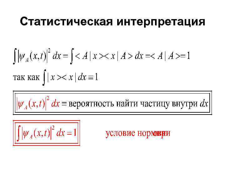 Статистическая интерпретация 