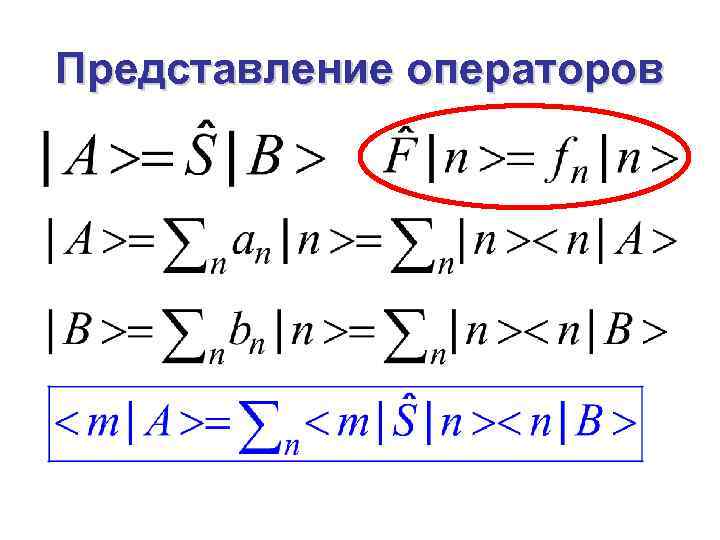 Представление операторов 