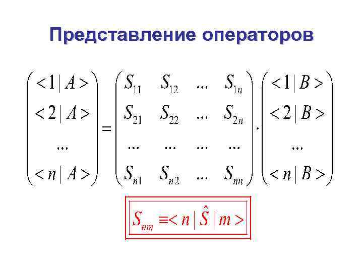 Представление операторов 