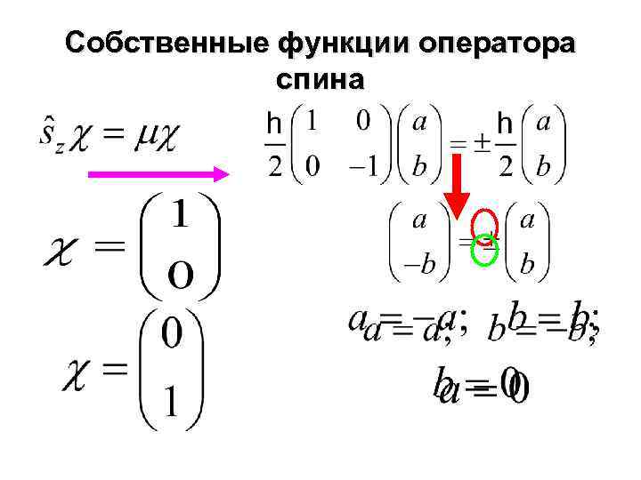 Собственные функции оператора спина 