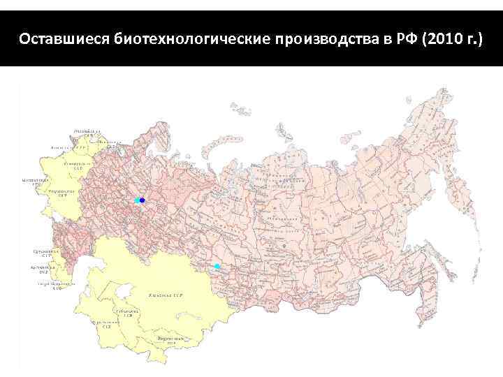 Оставшиеся биотехнологические производства в РФ (2010 г. ) 