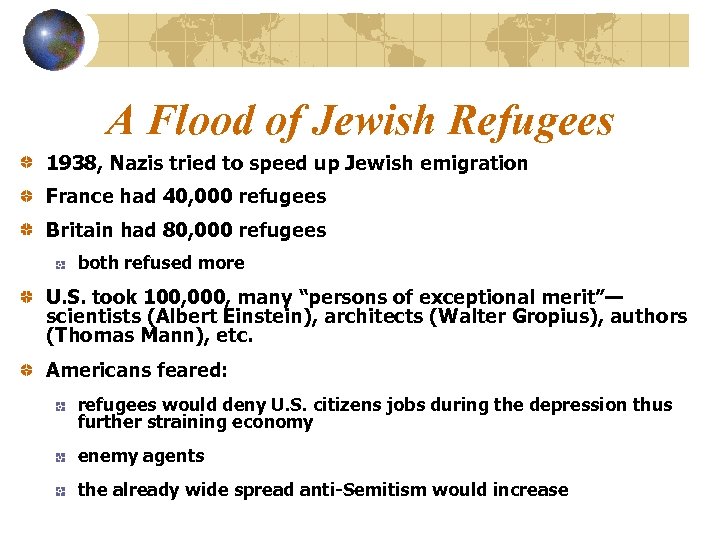 A Flood of Jewish Refugees 1938, Nazis tried to speed up Jewish emigration France