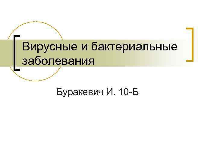 Вирусные и бактериальные заболевания Буракевич И. 10 -Б 