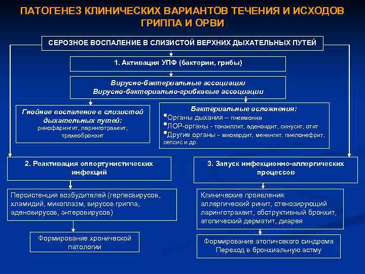 ПАТОГЕНЕЗ КЛИНИЧЕСКИХ ВАРИАНТОВ ТЕЧЕНИЯ И ИСХОДОВ ГРИППА И ОРВИ СЕРОЗНОЕ ВОСПАЛЕНИЕ В СЛИЗИСТОЙ ВЕРХНИХ