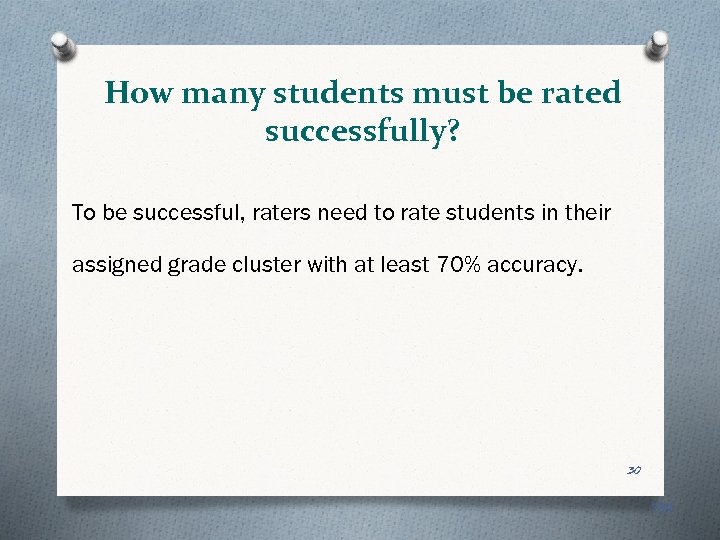 How many students must be rated successfully? To be successful, raters need to rate
