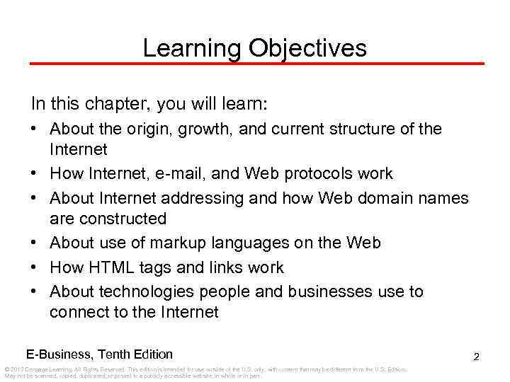 Learning Objectives In this chapter, you will learn: • About the origin, growth, and