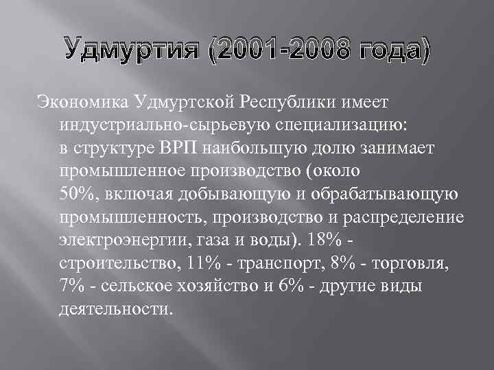 Промышленность удмуртии проект