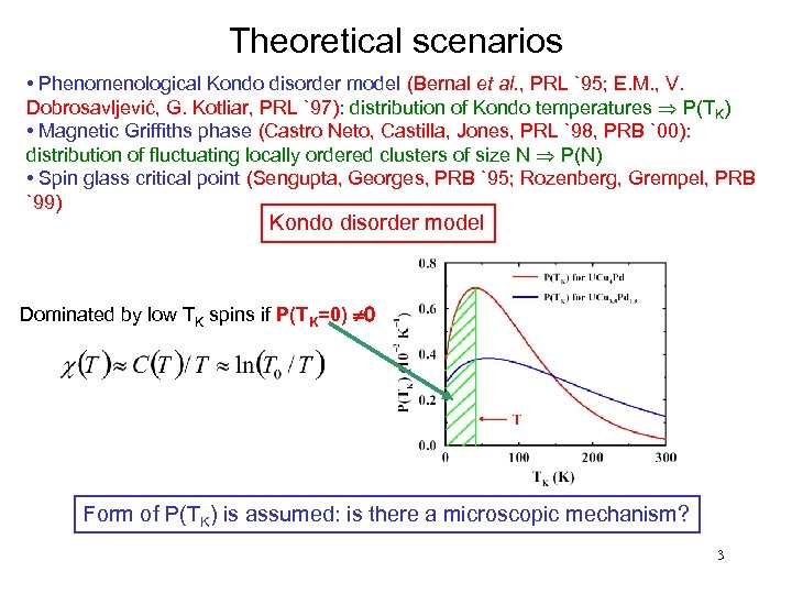 Theoretical scenarios • Phenomenological Kondo disorder model (Bernal et al. , PRL `95; E.