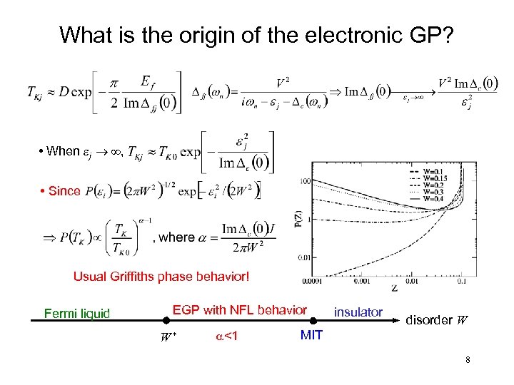 What is the origin of the electronic GP? • When ej ® ¥, •