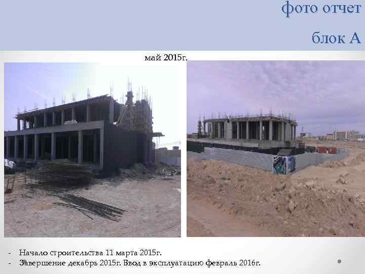 фото отчет блок А май 2015 г. - Начало строительства 11 марта 2015 г.