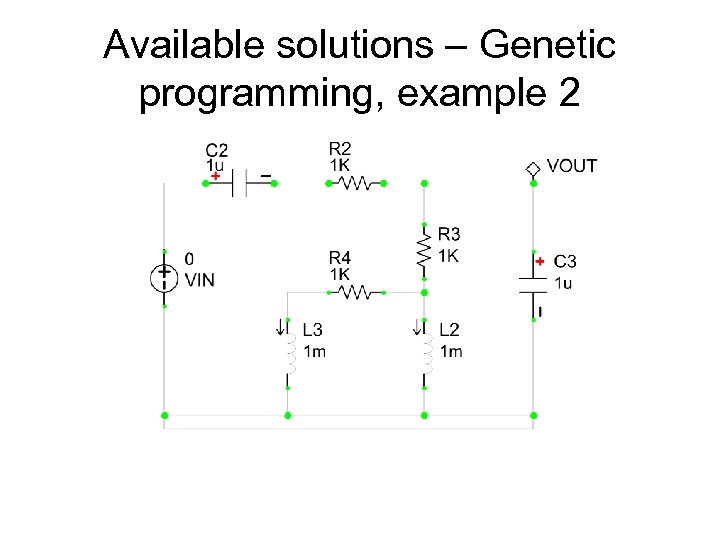 Available solutions – Genetic programming, example 2 