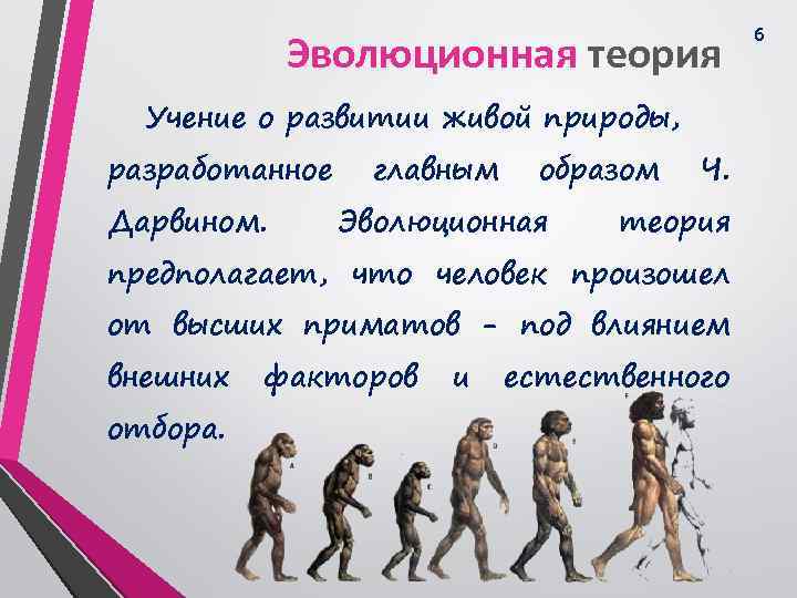 Эволюционная теория Учение о развитии живой природы, разработанное Дарвином. главным образом Эволюционная Ч. теория