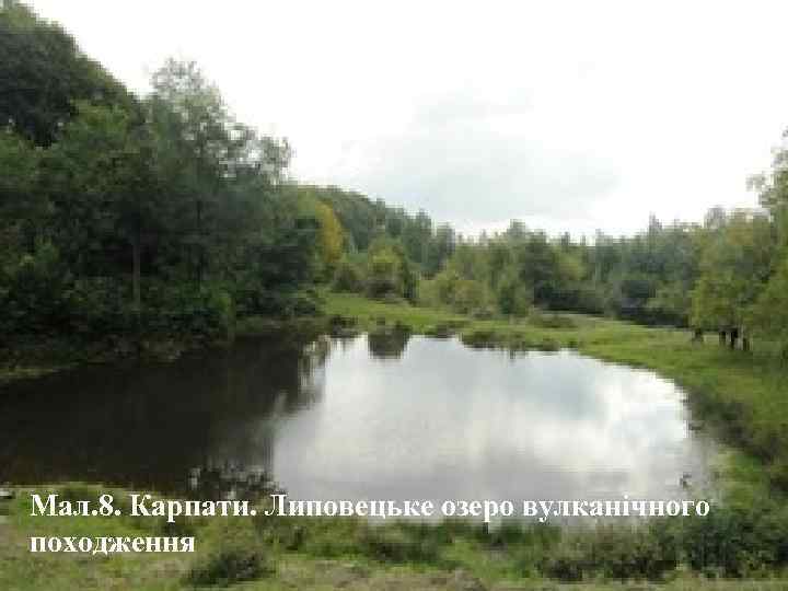 Мал. 8. Карпати. Липовецьке озеро вулканічного походження 