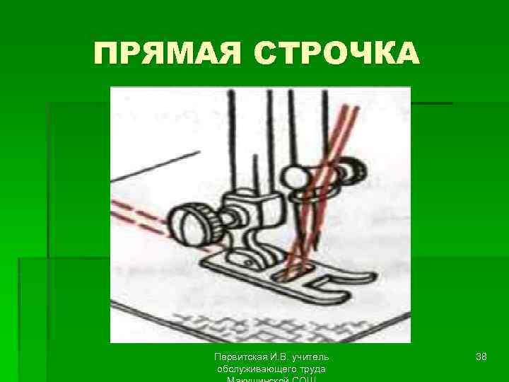 ПРЯМАЯ СТРОЧКА Первитская И. В. учитель обслуживающего труда 38 