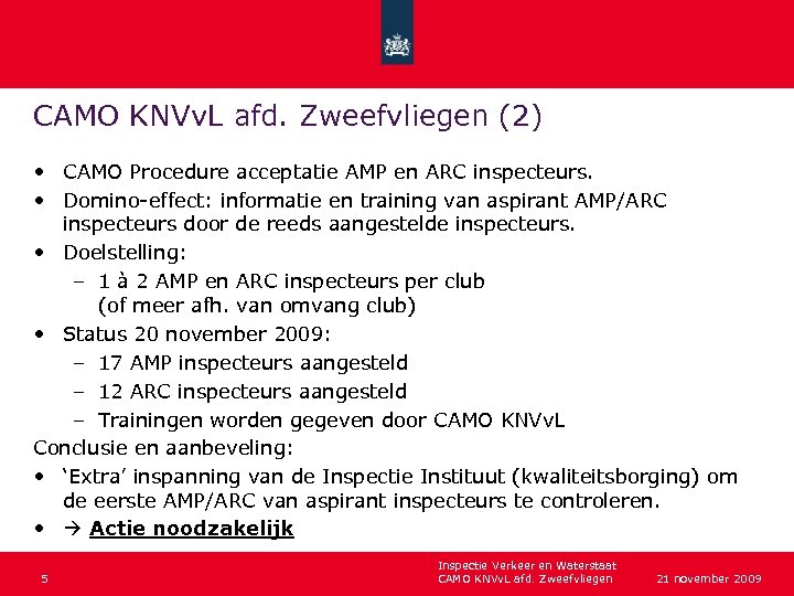 CAMO KNVv. L afd. Zweefvliegen (2) • CAMO Procedure acceptatie AMP en ARC inspecteurs.