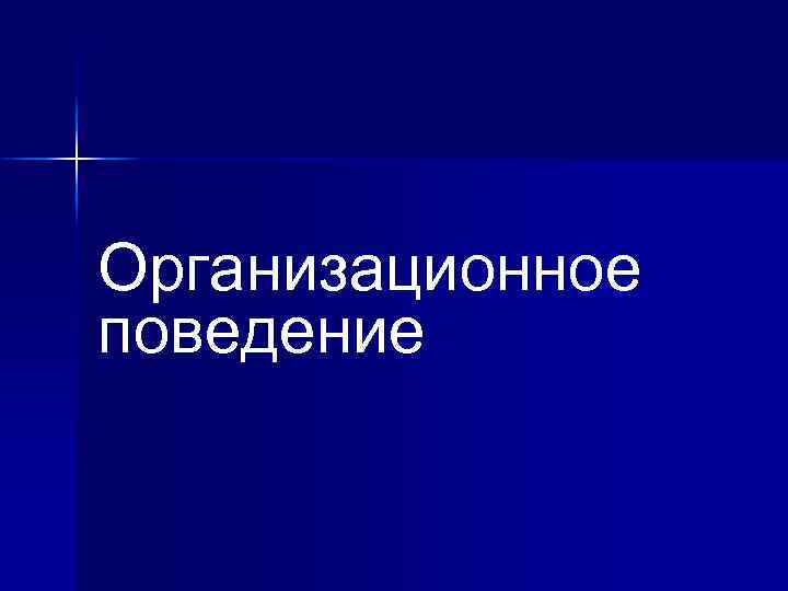Организационное поведение 