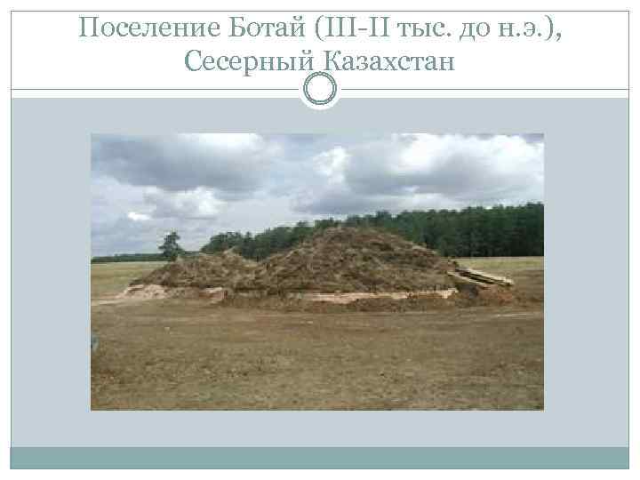 Поселение Ботай (III-II тыс. до н. э. ), Сесерный Казахстан 