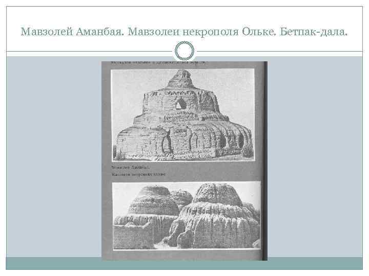 Мавзолей Аманбая. Мавзолеи некрополя Ольке. Бетпак-дала. 