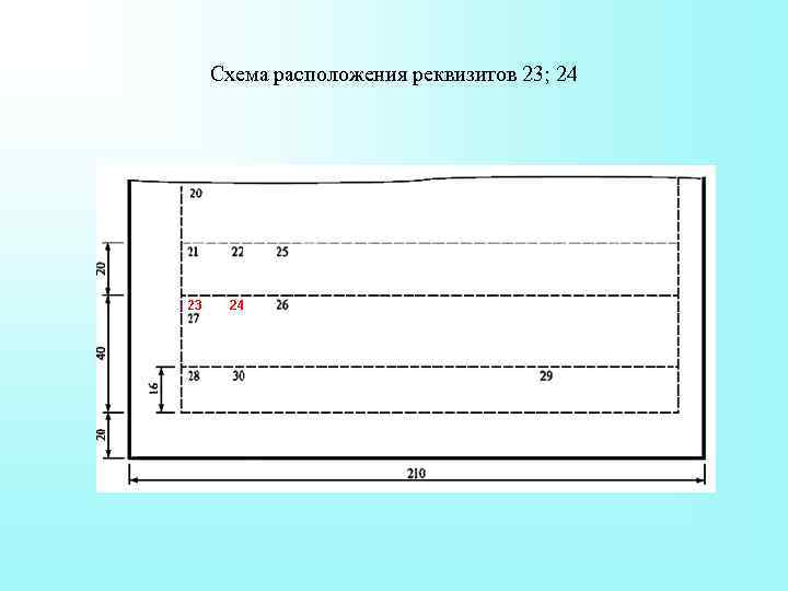 Схема расположения реквизитов 23; 24 
