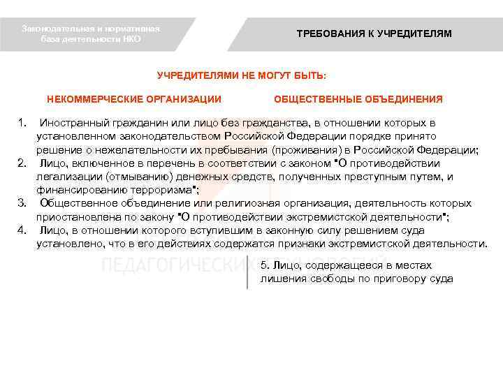 Нко требования. Общественная организация требования к учредителям. Требования к учредителям юридического лица. Требования учредителя. Учредителями могут быть некоммерческие организации.