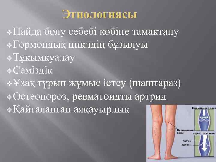 Этиологиясы v. Пайда болу себебі көбіне тамақтану v. Гормондық циклдің бұзылуы v. Тұкымқуалау v.