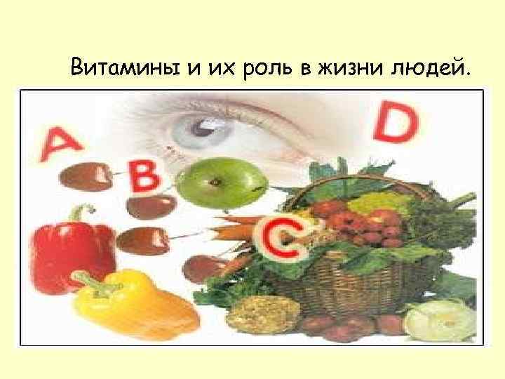 Витамины и их роль в жизни людей. 
