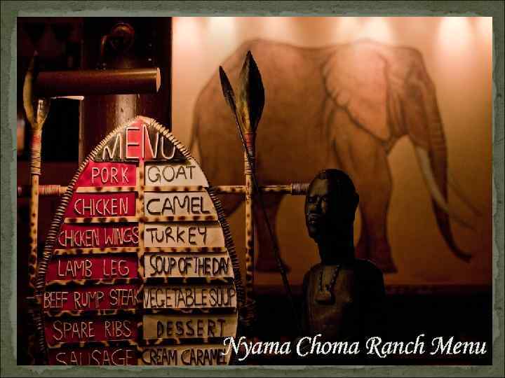 Nyama Choma Ranch Menu 