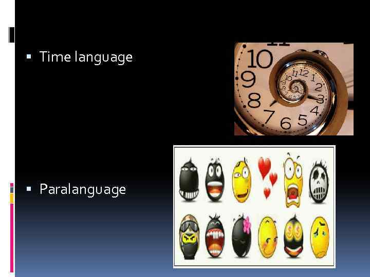  Time language Paralanguage 