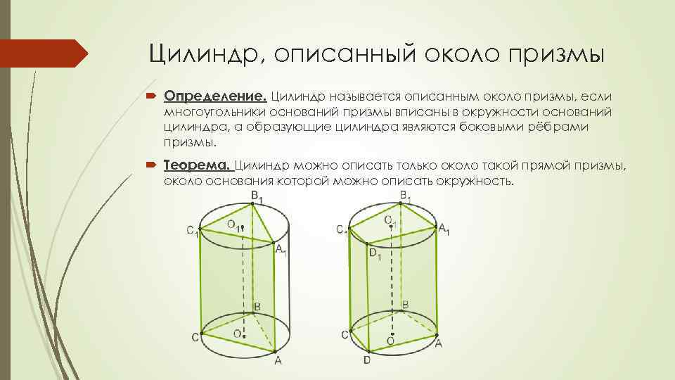 Цилиндр описан около прямой призмы