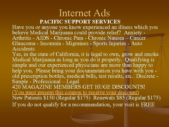 Internet Ads PACIFIC SUPPORT SERVICES Have you or anyone you know experienced an illness