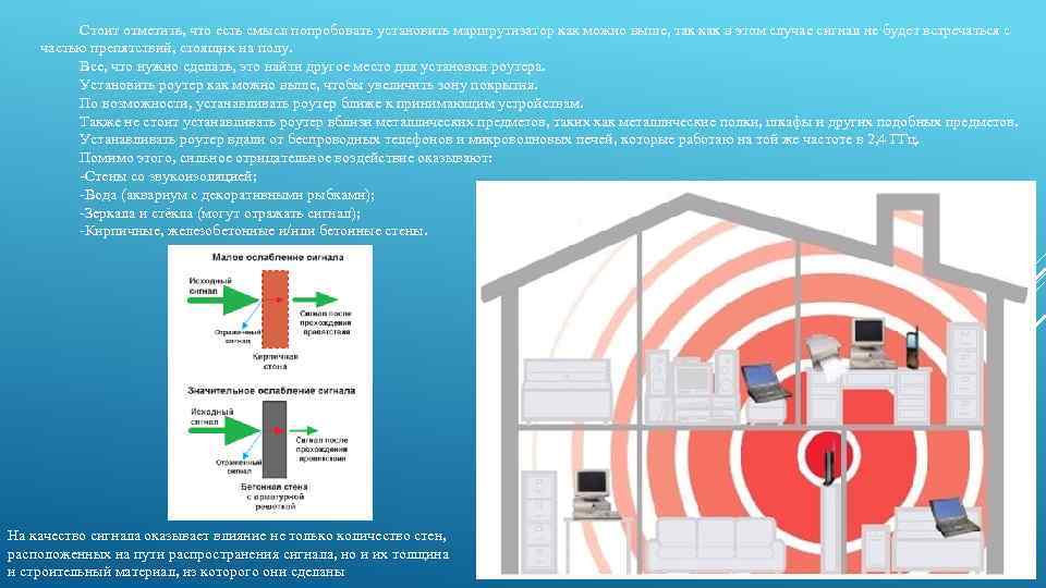 Стоит отметить, что есть смысл попробовать установить маршрутизатор как можно выше, так как в