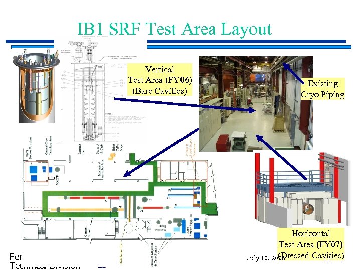 IB 1 SRF Test Area Layout Vertical Test Area (FY 06) (Bare Cavities) Fermilab