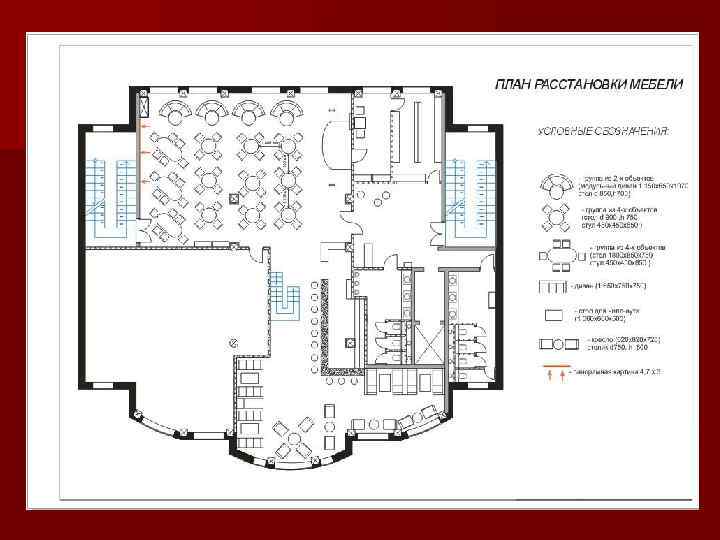 План расстановки мебели в кафе
