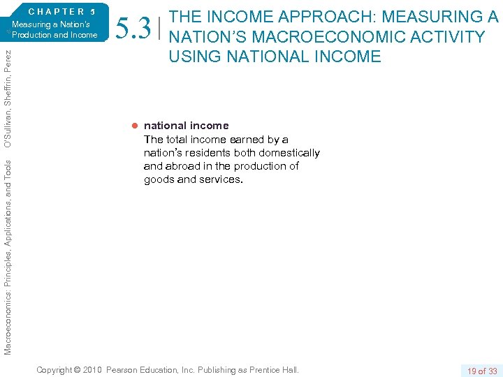 Macroeconomics: Principles, Applications, and Tools O’Sullivan, Sheffrin, Perez 6/e. CHAPTER 5 Measuring a Nation’s
