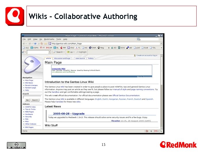 Wikis – Collaborative Authoring 13 