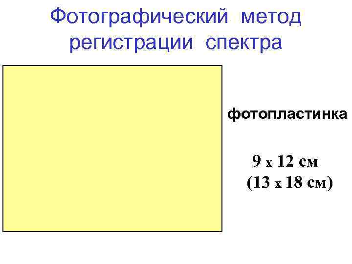 Фотографический метод регистрации спектра фотопластинка 9 х 12 см (13 х 18 см) 