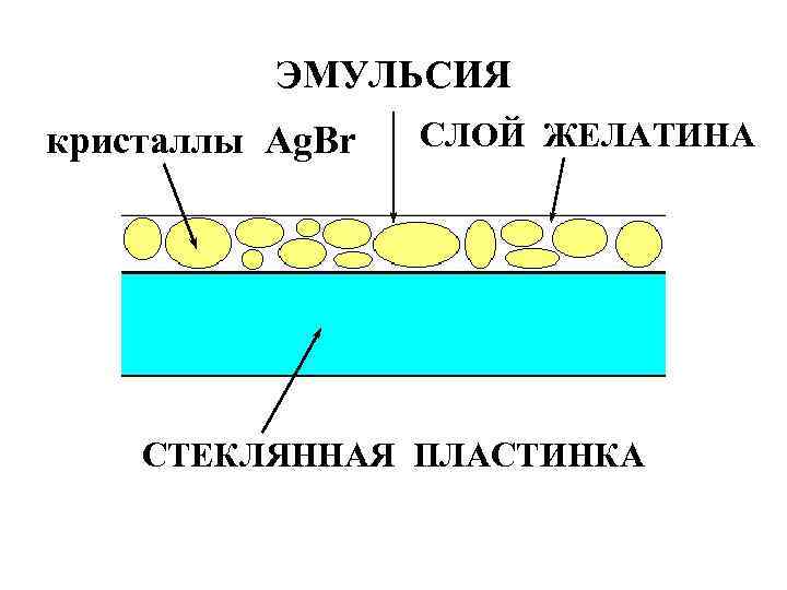 ЭМУЛЬСИЯ кристаллы Ag. Br СЛОЙ ЖЕЛАТИНА СТЕКЛЯННАЯ ПЛАСТИНКА 