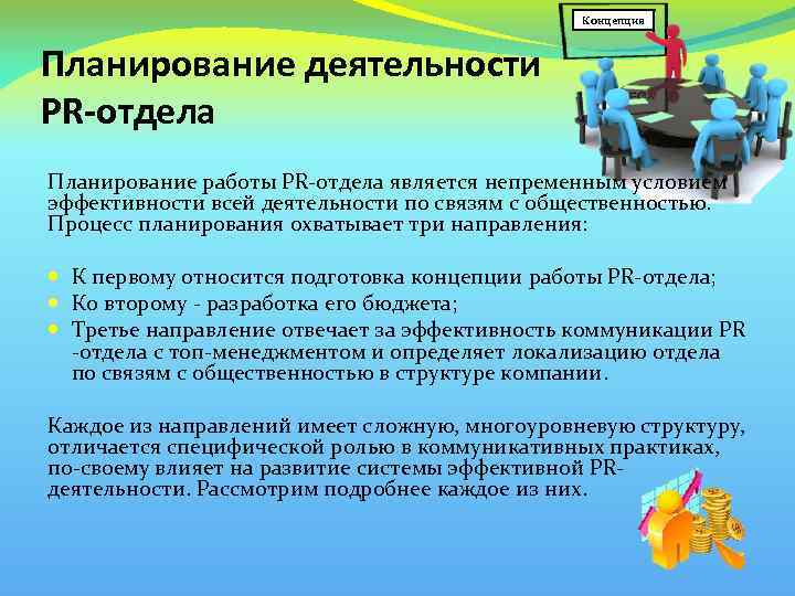 Планирование деятельности направления