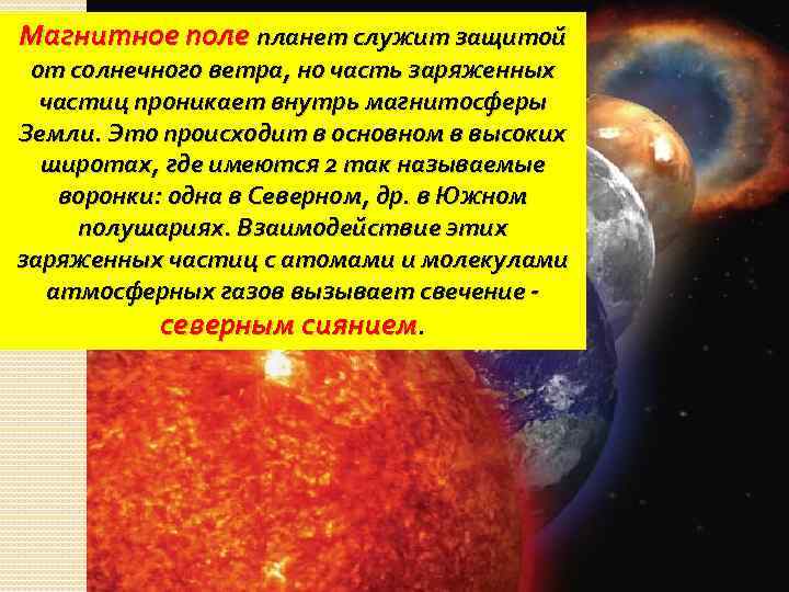 Магнитное поле планет служит защитой от солнечного ветра, но часть заряженных частиц проникает внутрь