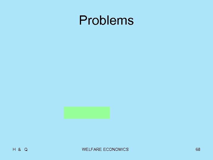 Problems H & Q WELFARE ECONOMICS 68 