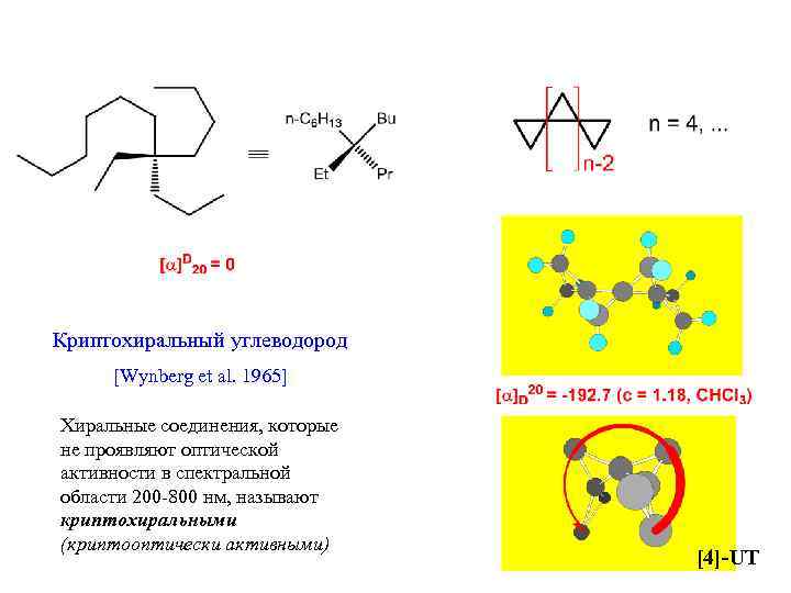 Криптохиральный углеводород [Wynberg et al. 1965] Хиральные соединения, которые не проявляют оптической активности в