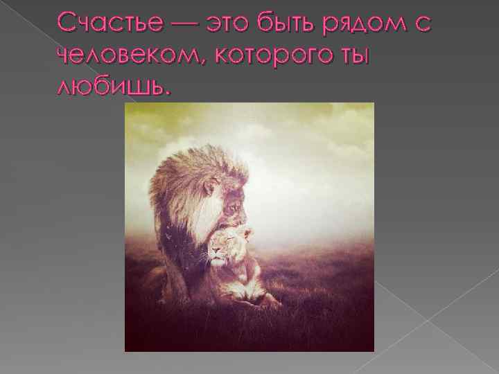 Счастье — это быть рядом с человеком, которого ты любишь. 